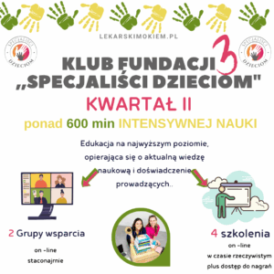 KLUB FUNDACJI ,,SPECJALIŚCI DZIECIOM" 3 - Członkostwo KWARTAŁ II